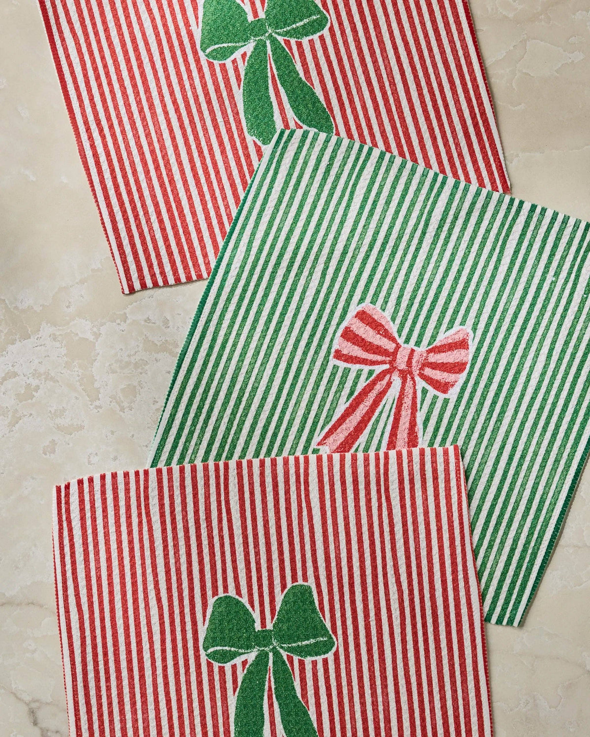 Ribbon Bows Dishcloth Set - Holiday 2026