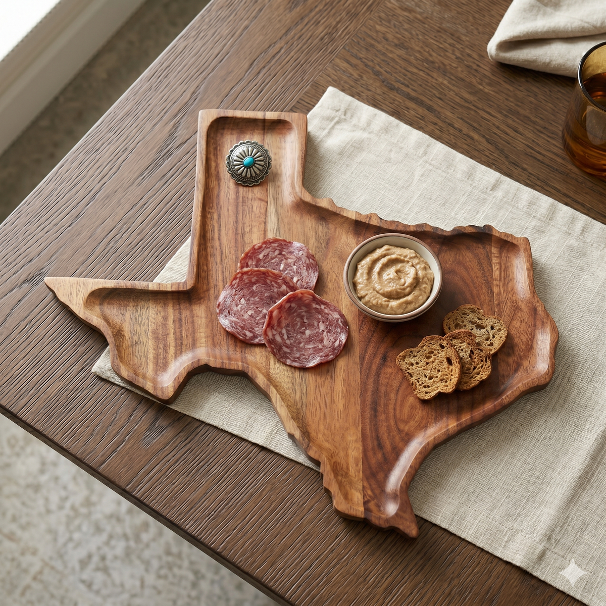Texas Acacia Wood Charcuterie Board