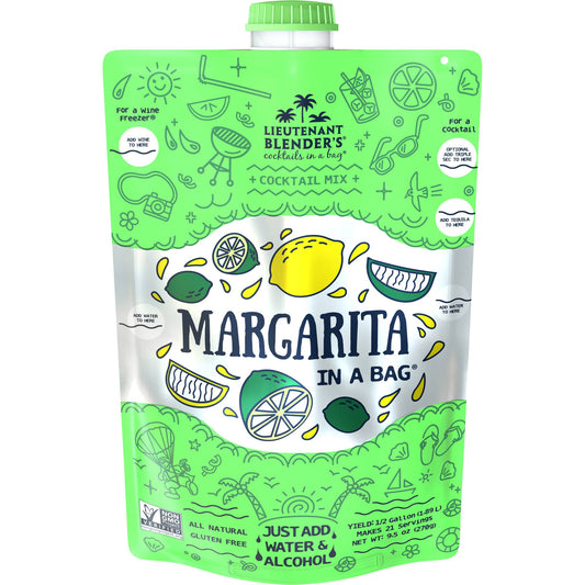 Lieutenant Blender's Cocktail Mixes - Margarita in a Bag® Cocktail / Mocktail Slushie Mixer