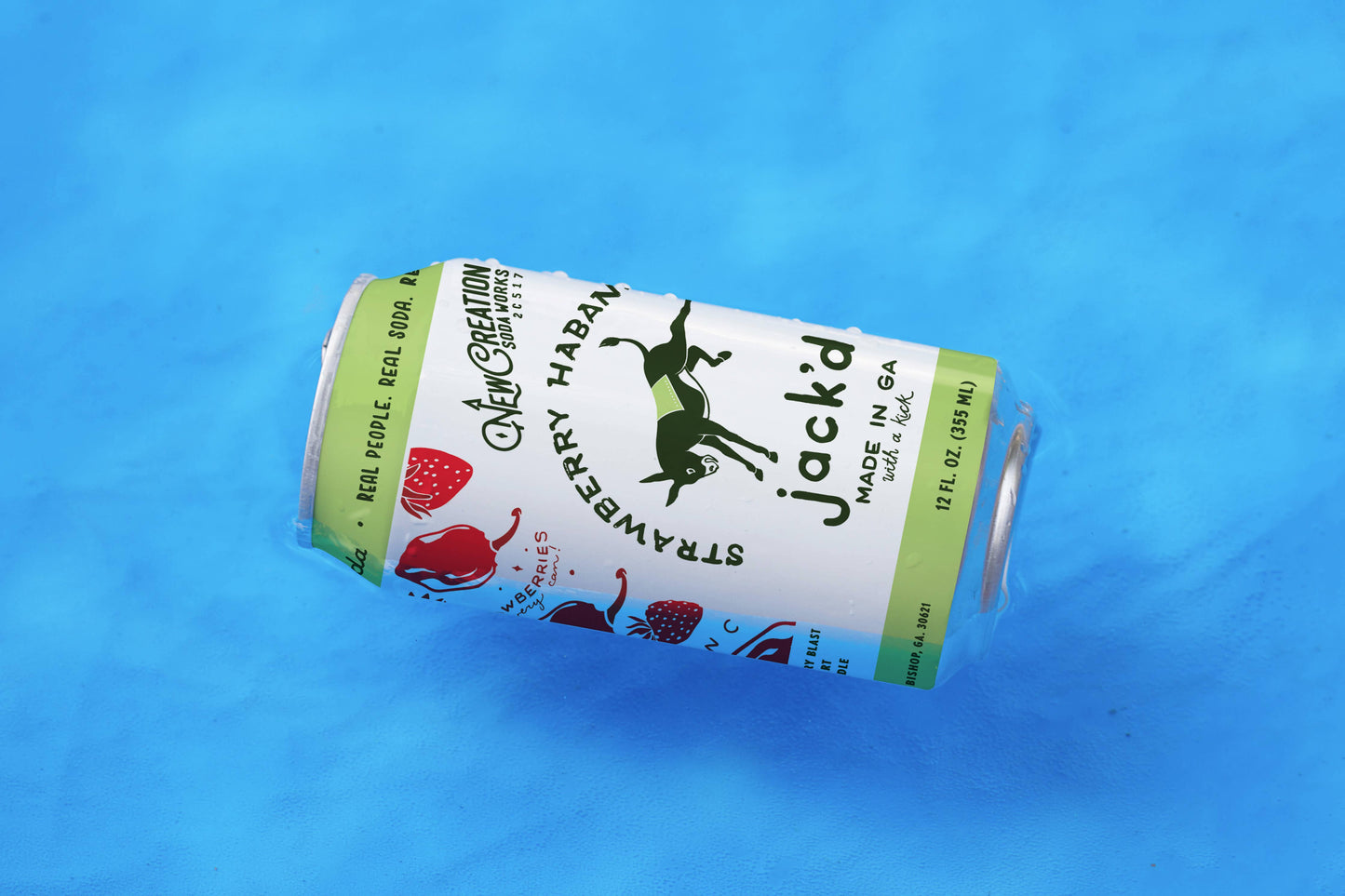 New Creation Soda - Jack'd Strawberry Habanero Soda (Case of 16)