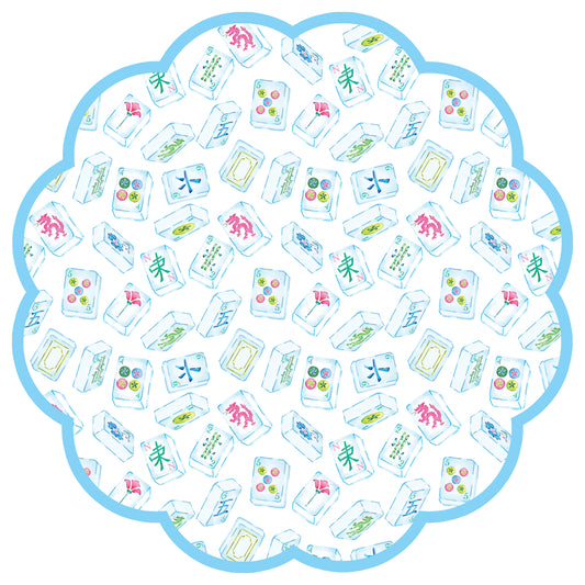 Lucy Grymes Designs - Mahjong x Brake Ink Scalloped Paper Placemats | Set of 24