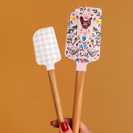 Paper Farm Press - Chicken & Flowers Silicone Kitchen Spatulas - Set of 2