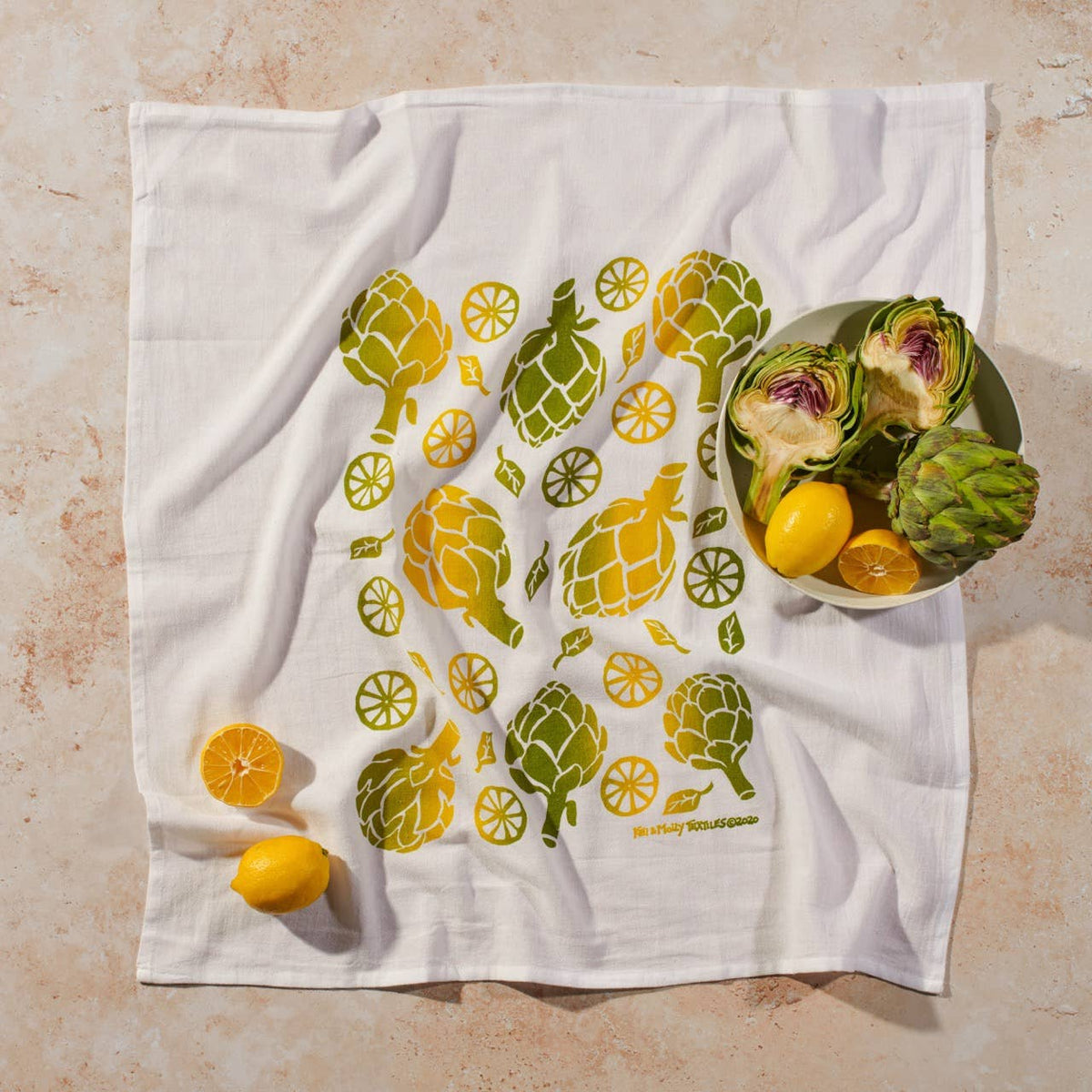 Flour Sack Dish Towel - Artichokes