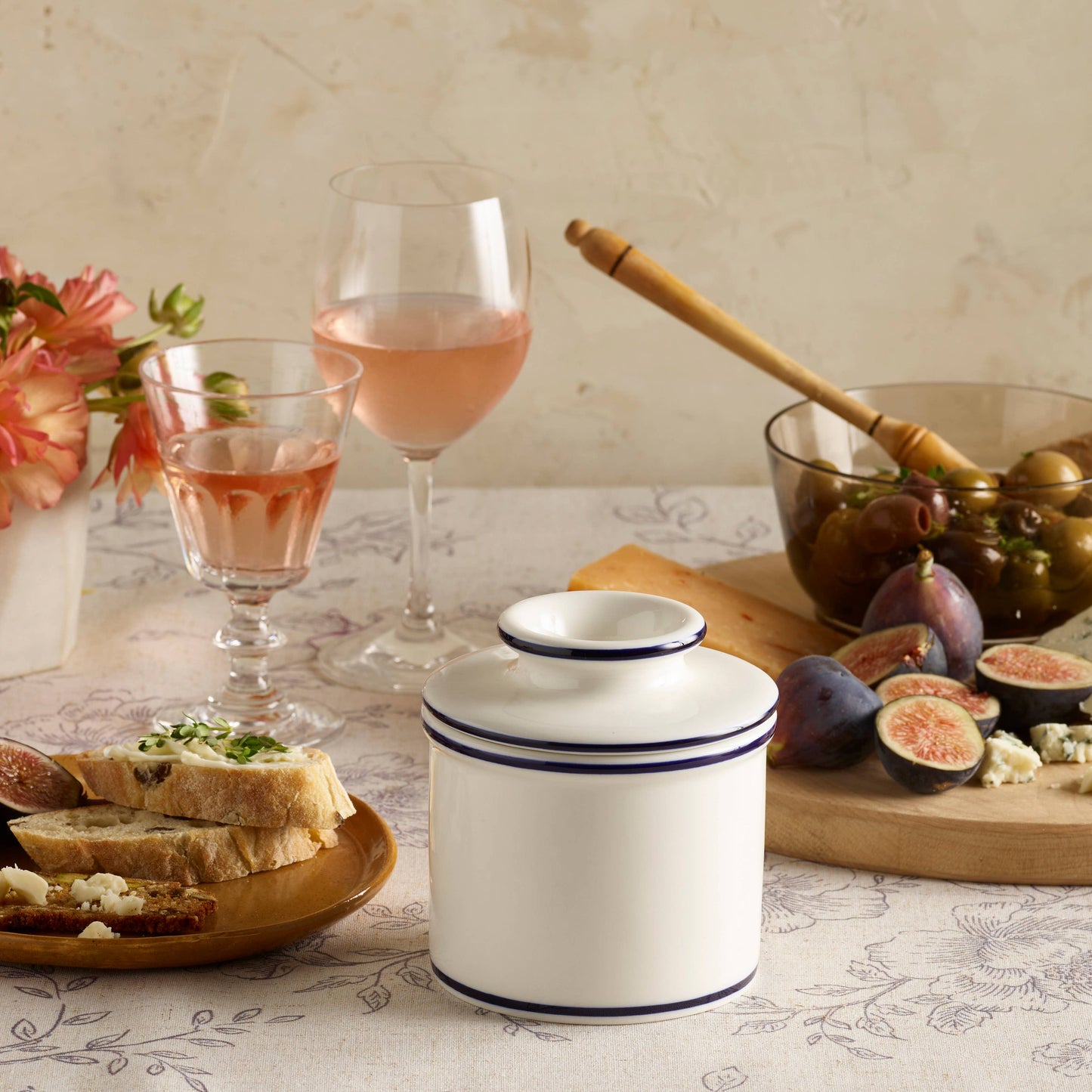 The Original Butter Bell-Le Bistro Blue Trim