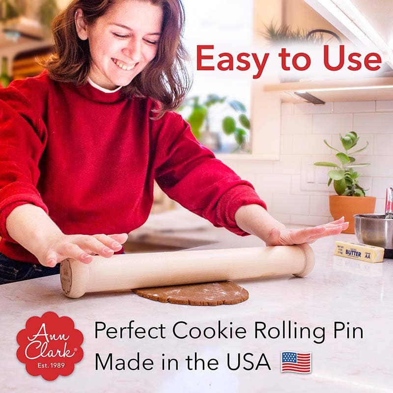 Ann Clark - Perfect Cookie Rolling Pin 1/4-in. Fixed Depth