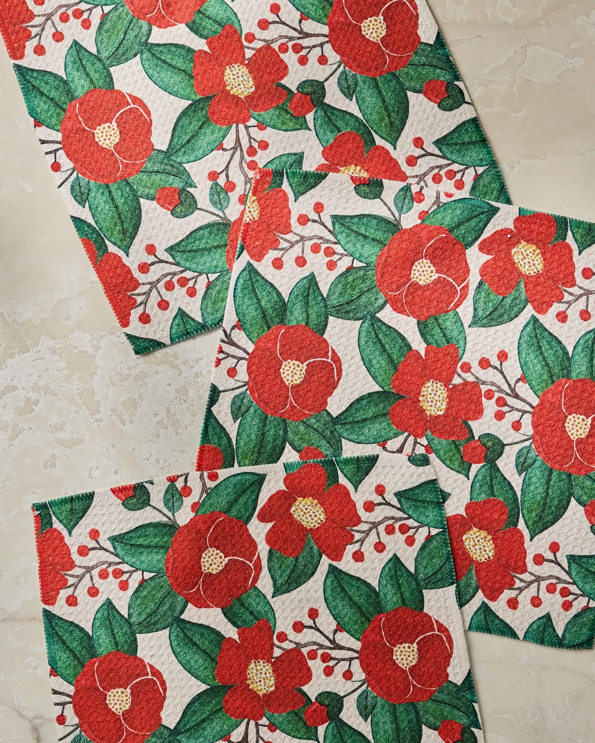 Winter Camellia Dishcloth Set - Holiday 2026