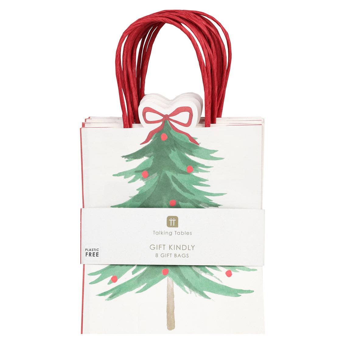Christmas Tree Paper Gift Bags | 8 Pack | Gifting |