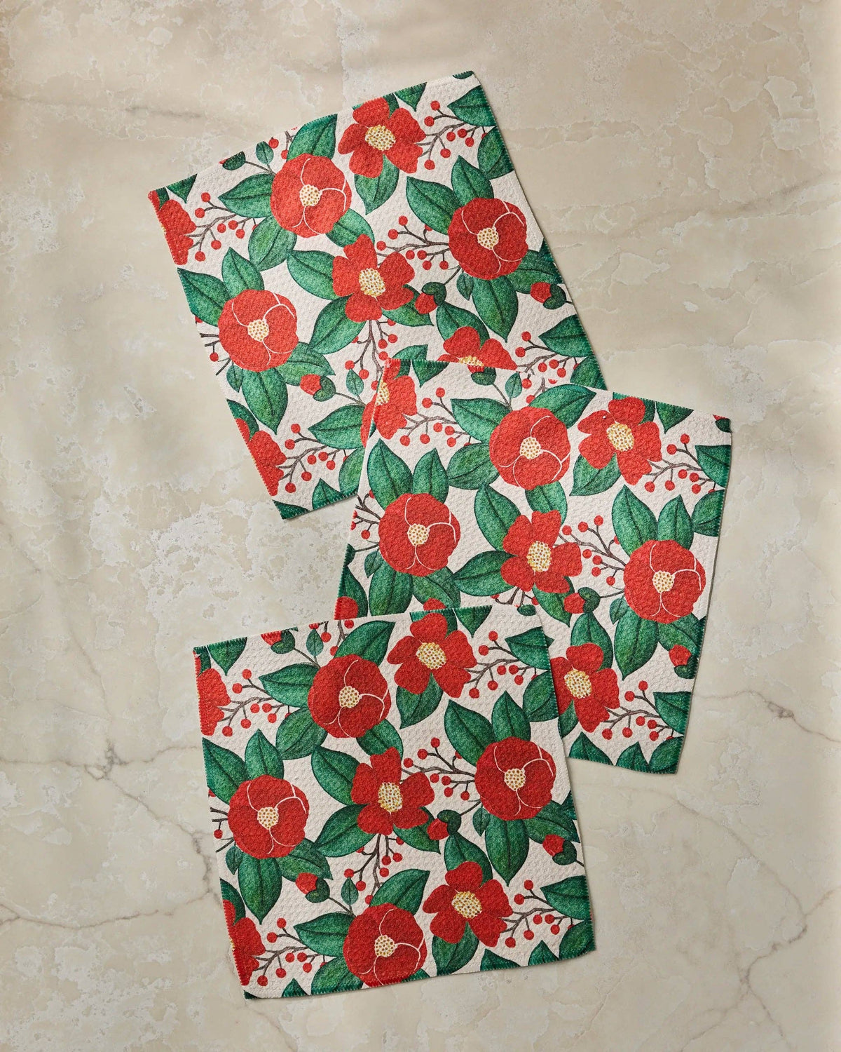 Winter Camellia Dishcloth Set - Holiday 2026
