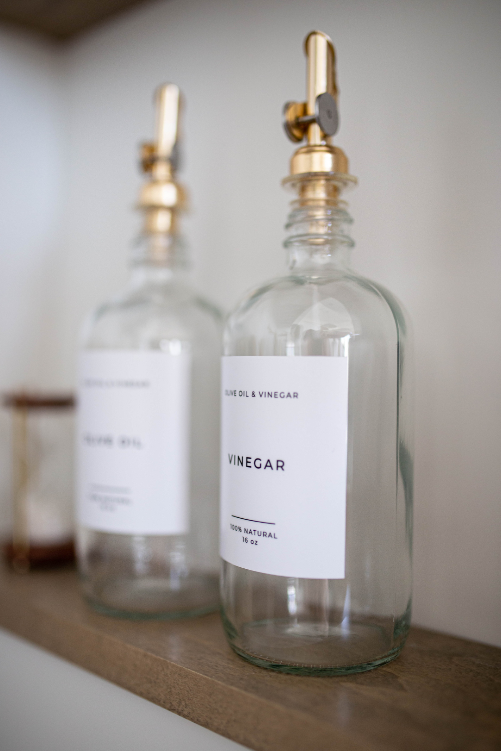 Luxe B Co - Glass Dispenser Clear Olive Oil & Vinegar Refillable Bottles