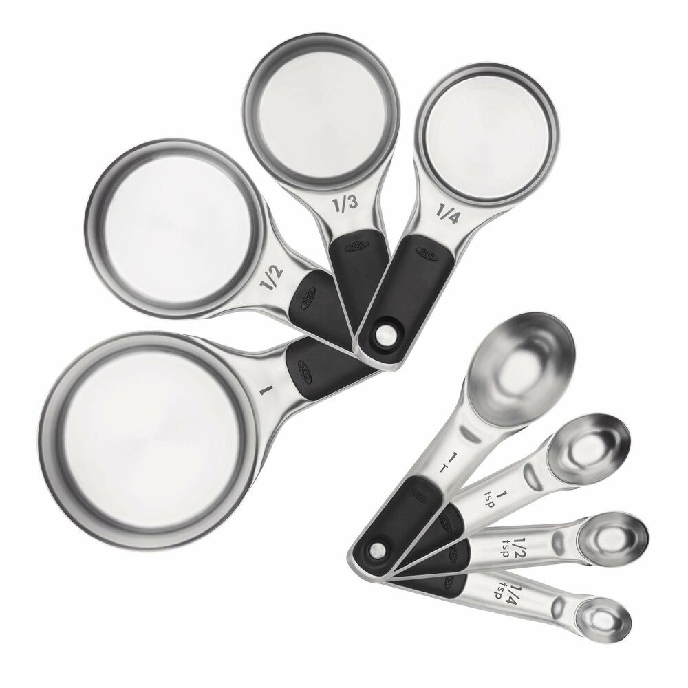 8 Pc Stainless Steel Measuring Cups and Spoons