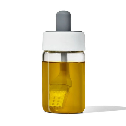 Glass Oil Bottle and Brush
