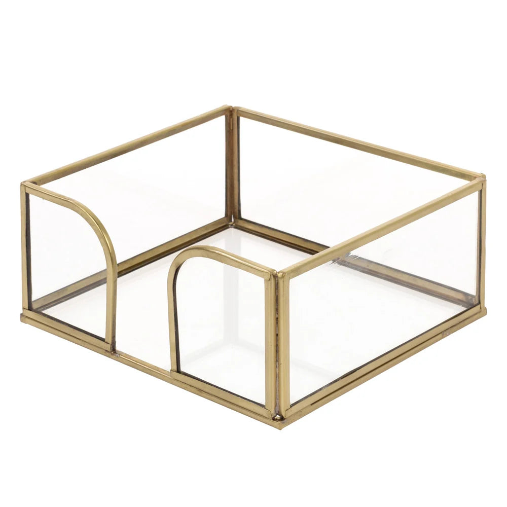 Gold Edge Glass Cocktail Caddy