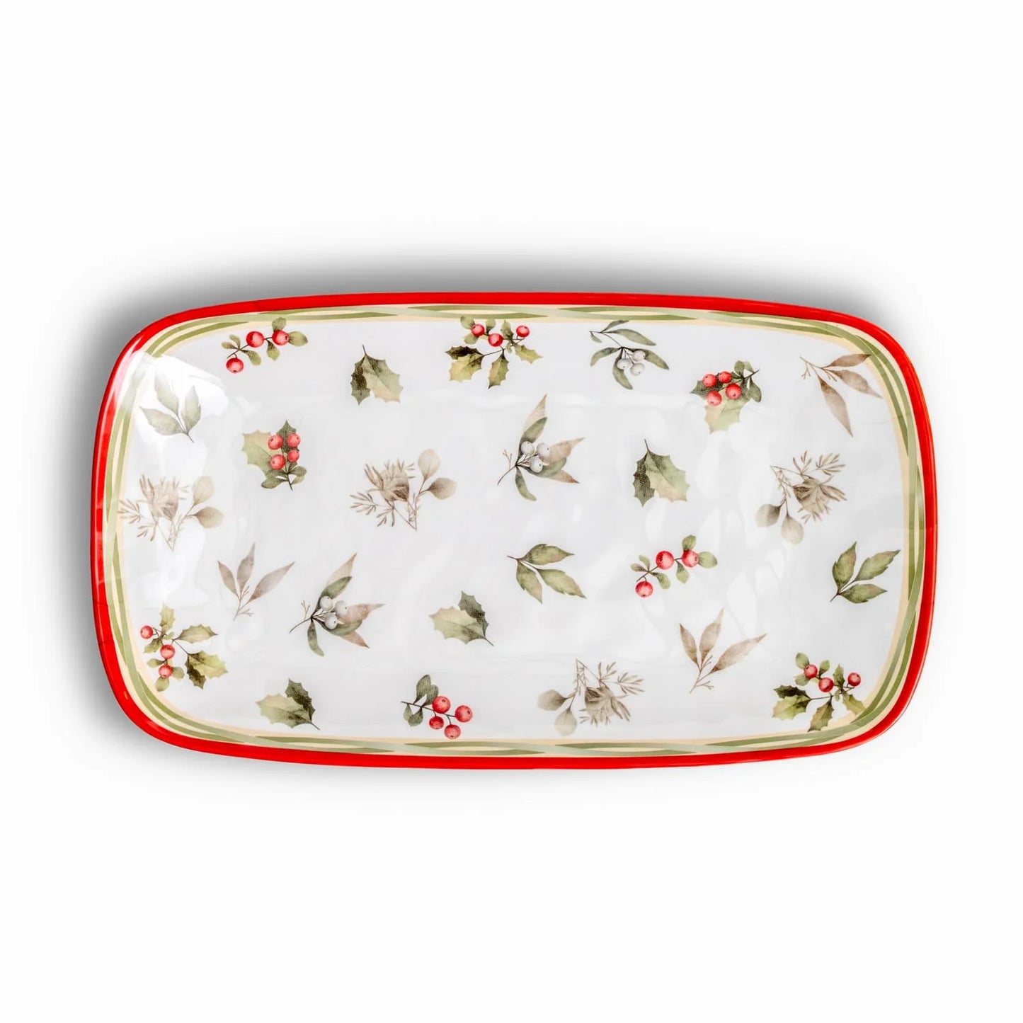Mistletoe Christmas Appetizer Tray 15.5" x 7.75"