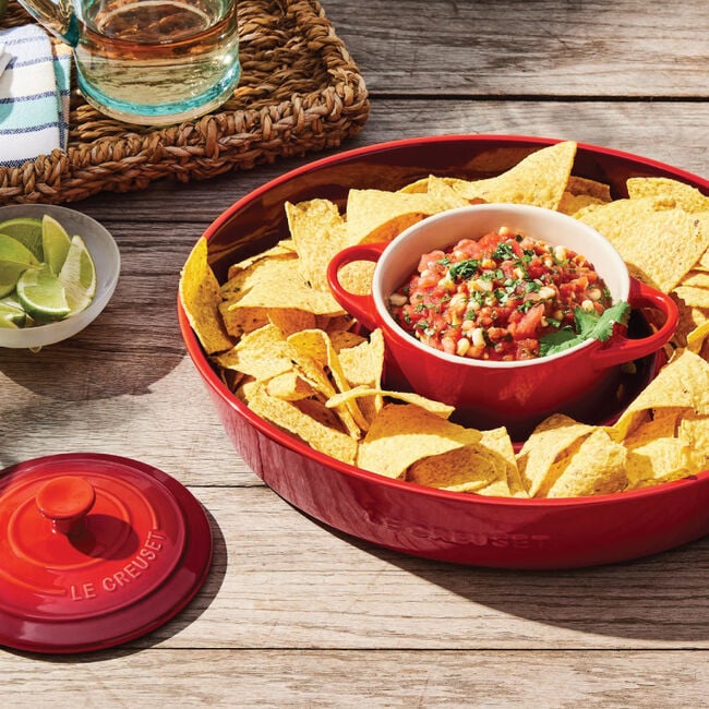 Signature Oval Chip and Dip Platter and Mini Round Cocotte Set
