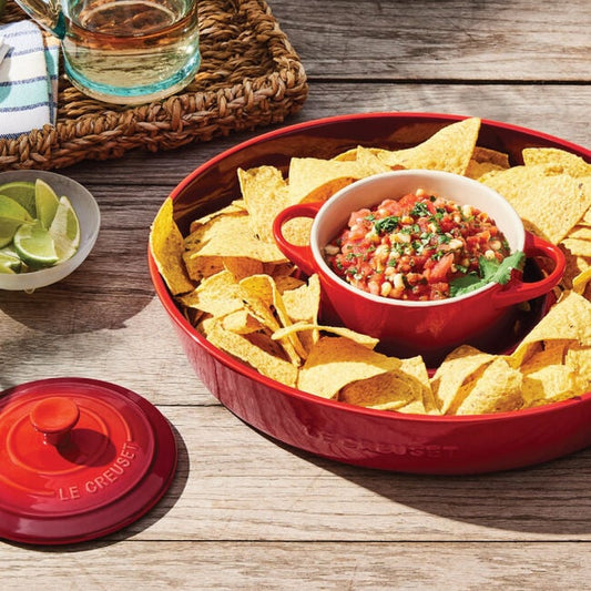 Signature Oval Chip and Dip Platter and Mini Round Cocotte Set