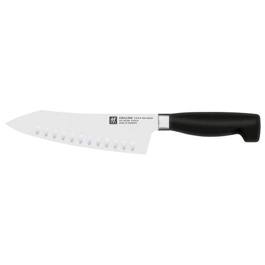 Four Star 7 Inch Rocking Santoku Knife, Hollow Edge