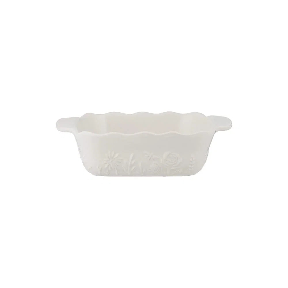In the Meadow Cream Square Dish 8"