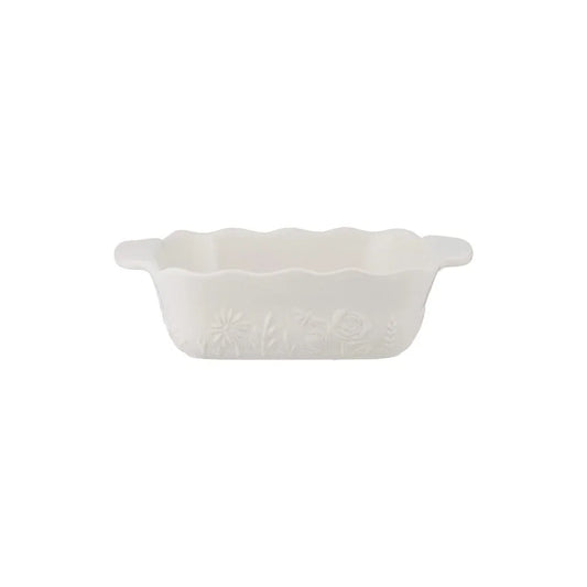 In the Meadow Cream Square Dish 8"