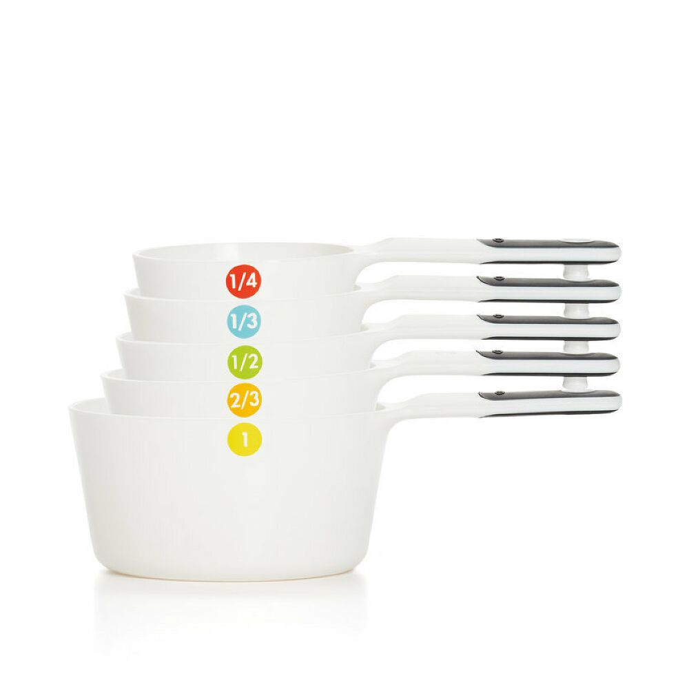 6 Pc Plastic Measuring Cups - White