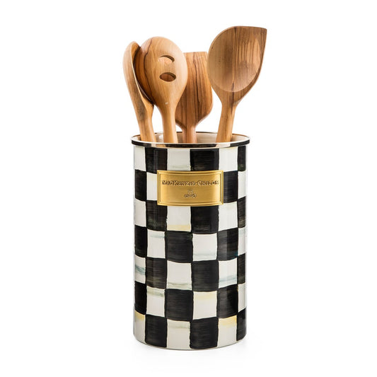 MacKenzie Childs Utensil Holder Courtly Check
