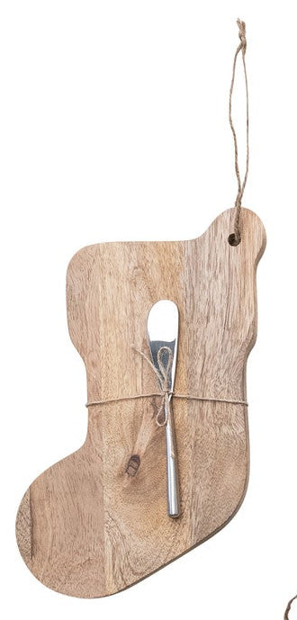 Christmas Wood Cutting Board with Spreader