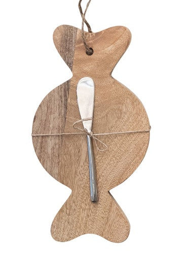 Christmas Wood Cutting Board with Spreader