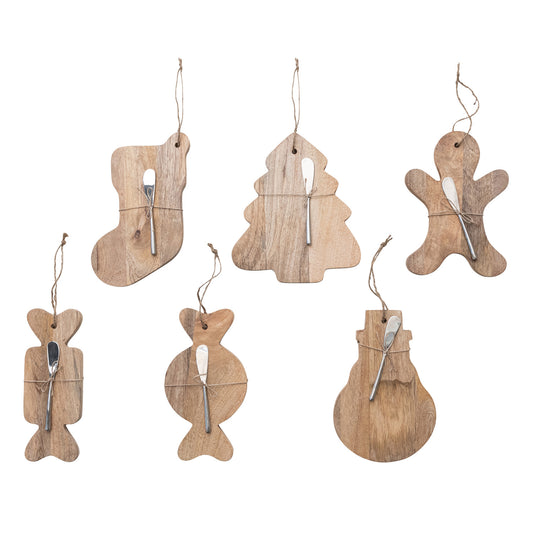 Christmas Wood Cutting Board with Spreader