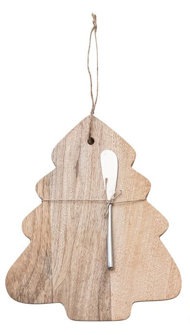 Christmas Wood Cutting Board with Spreader