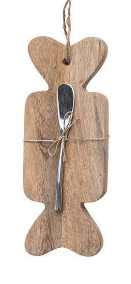 Christmas Wood Cutting Board with Spreader
