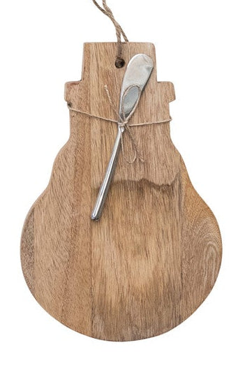 Christmas Wood Cutting Board with Spreader