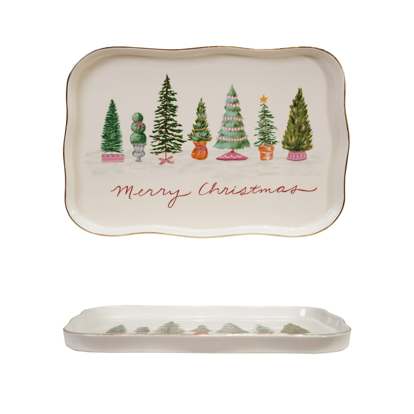 Stoneware Platter Merry Christmas