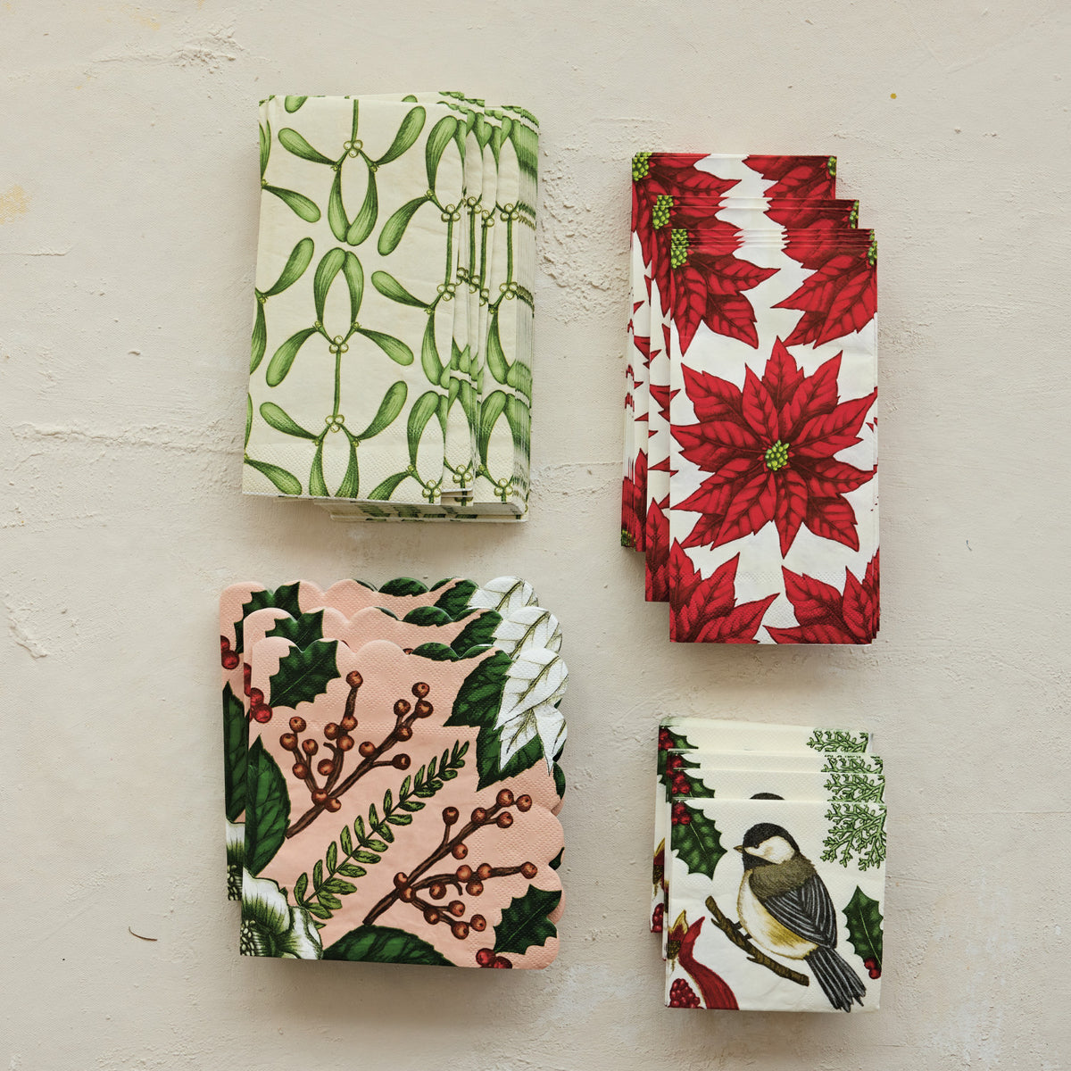 Poinsettia Guest Towel Napkins - 20 Pc