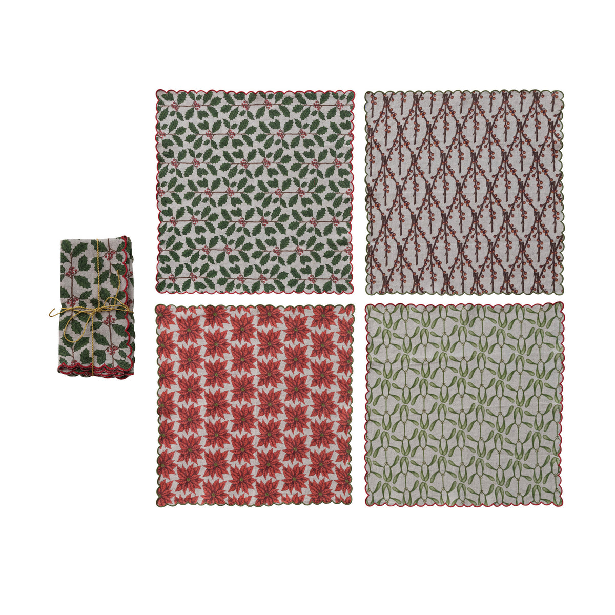 Christmas Patterned Linen Napkins