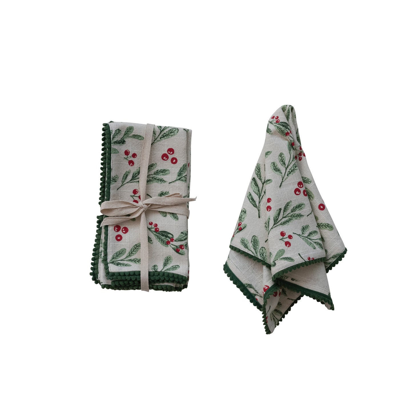 Mistletoe Cotton Slub Printed Napkins Set of 4