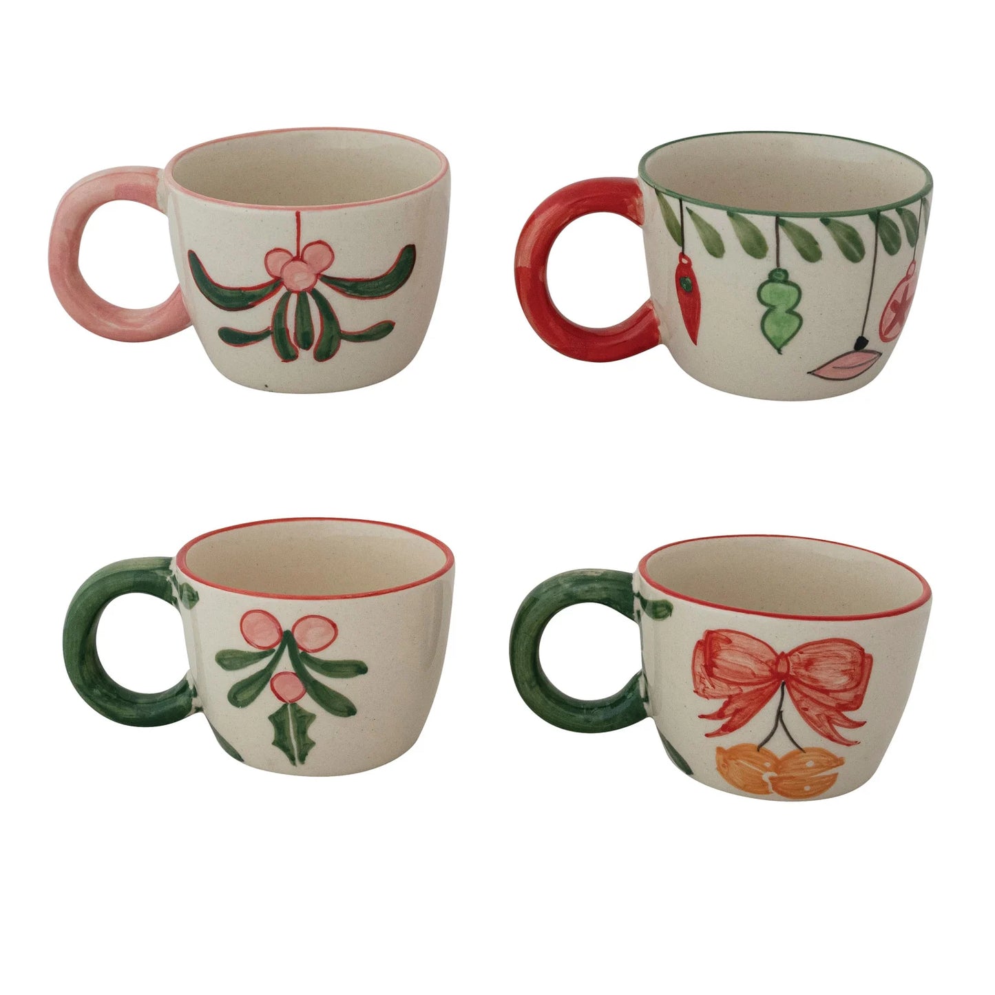 Christmas Stoneware Botanical Mugs