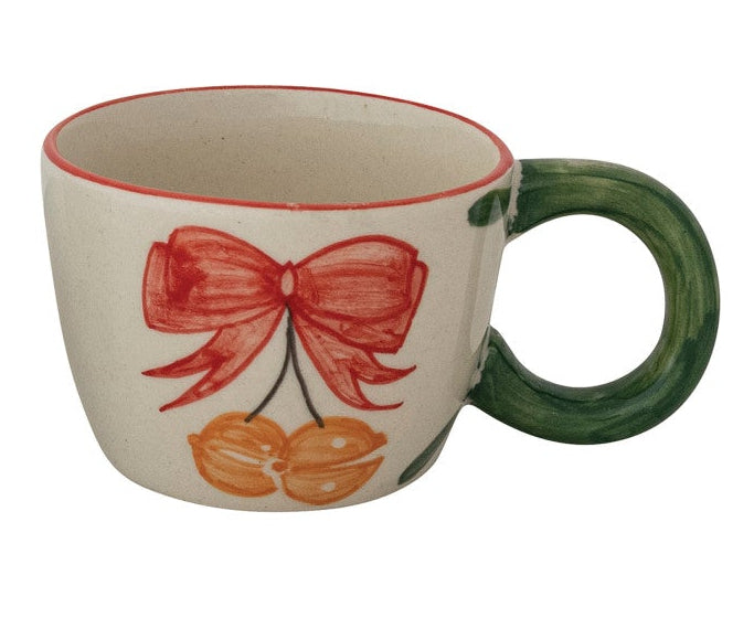 Christmas Stoneware Botanical Mugs
