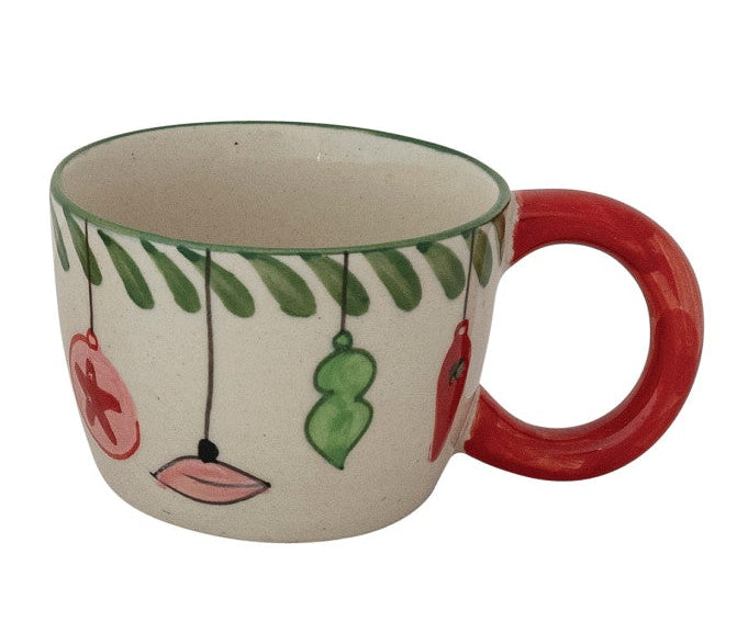 Christmas Stoneware Botanical Mugs