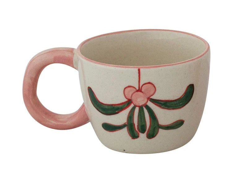 Christmas Stoneware Botanical Mugs